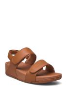 Lulu Adjustable Leather Back-Strap Sandals Flade Sandaler Brown FitFlo...