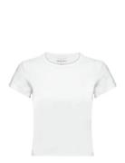 90S Rib Baby Tee Black Tops T-shirts & Tops Short-sleeved White ABRAND