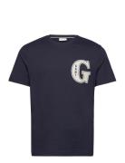 G Graphic T-Shirt Tops T-Kortærmet Skjorte Blue GANT