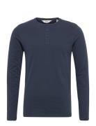 Sdvinton Tee Ls Tops T-Langærmet Skjorte Blue Solid
