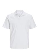 Jjesummer Linen Polo Ss Ln Tops Polos Short-sleeved White Jack & J S