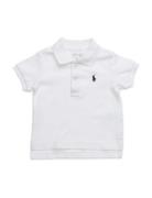 Cotton Interlock Polo Shirt Tops T-Kortærmet Skjorte White Ralph Laure...