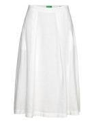 Skirt Knælang Nederdel White United Colors Of Benetton