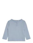 Blouse Ls - Solid Tops T-shirts Long-sleeved T-Skjorte Blue Fixoni