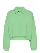 Aerie Fleece-Of-Mind Cropped Polo Sweatshirt Tops Sweatshirts & Hoodie...