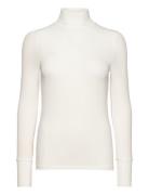Nubowie Rollneck Rib Tops T-shirts & Tops Long-sleeved White Nümph