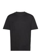 Mercerised Slim-Fit T-Shirt Tops T-Kortærmet Skjorte Black Mango