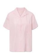 Victoria Shirt - Poplin Tops Shirts Short-sleeved Pink STUDIO FEDER