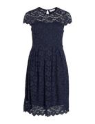 Vikalila Capsleeve Lace Dress - Noos Knælang Kjole Navy Vila