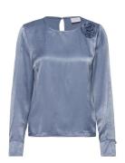 Vikenca L/S Rose Top #2 Tops Blouses Long-sleeved Blue Vila