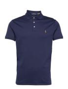 Custom Slim Fit Soft Cotton Polo Shirt Tops Polos Short-sleeved Blue P...