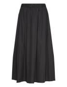 Jorina A-Line Skirt Knælang Nederdel Black Stylein