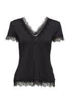 T-Shirt Tops Blouses Short-sleeved Black Rosemunde