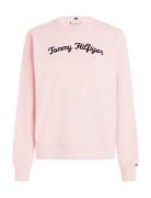 Mdrn Reg Script Sweatshirt Tops Sweatshirts & Hoodies Sweatshirts Pink...
