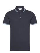 Polo Shirt With Contrast Piping Tops Polos Short-sleeved Navy Lindberg...