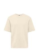 Onsmoab Life Rlx Ss Sweat Tops T-Kortærmet Skjorte Cream ONLY & SONS