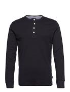 Solid Gradad W Contrast Fabric L/S Tops T-Langærmet Skjorte Black Lind...