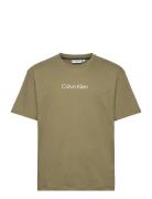 Hero Logo Comfort T-Shirt Tops T-Kortærmet Skjorte Khaki Green Calvin ...