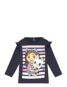 Nmfdira Gabby Ls Top Vde Tops T-shirts Long-sleeved T-Skjorte Navy Nam...