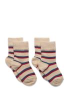 2 Pack Thin Striped Socks Sokker Strømper Multi/patterned FUB