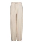 Lerke New Pants Bottoms Trousers Wide Leg Beige A-View