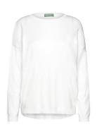 Sweater L/S Tops Knitwear Jumpers White United Colors Of Benetton