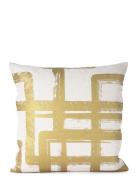 C/C 50X50 White/Gold Graphic Brush Home Textiles Cushions & Blankets C...