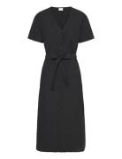 Viprisilla S/S V-Neck Midi Dress Knælang Kjole Black Vila