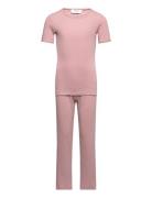 Night Set Pyjamassæt Pink Rosemunde Kids