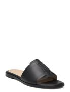 Slfisabella Leather Slider Shoes Mules & Slip-ins Flat Mules Black Sel...