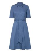 Silky Strtch Cotton-Dress Designers Knee-length & Midi Blue Lauren Ral...