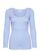 Rwbabette Silk Ls U-Neck Lace T-Shi Tops T-shirts & Tops Long-sleeved ...
