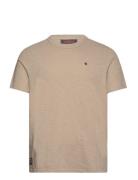 Watson Slub Tee Designers T-Kortærmet Skjorte Beige Morris