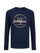 Jjforest Tee Ls Crew Neck Jnr Tops T-shirts Long-sleeved T-Skjorte Nav...