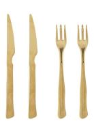 Ollin Steak Cutlery Home Tableware Cutlery Steak Cutlery Gold Blooming...