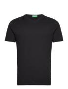 V Neck T-Shirt Tops T-Kortærmet Skjorte Black United Colors Of Benetto...