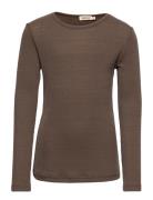 Tamra Tops T-shirts Long-sleeved T-Skjorte Brown MarMar Copenhagen