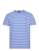 Classic Fit Striped Jersey T-Shirt Tops T-Kortærmet Skjorte Blue Polo ...