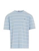 Stripe Tee S/S Tops T-Kortærmet Skjorte Blue Tommy Hilfiger