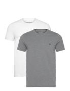 Men's Knit 2Pack T-Shirt Tops T-Kortærmet Skjorte Grey Emporio Armani