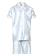 Pajama Shirt And Shorts Pyjamassæt Blue Lindex