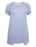 Kcami Tunic Printed Tops Tunics Blue Kaffe Curve