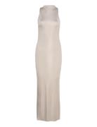 Jersey Halter Neck Maxi Dress Maxikjole Festkjole Beige Calvin Klein