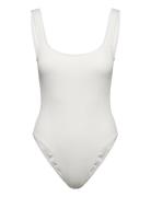 Shirred Swimsuit Badedragt Badetøj White Gina Tricot