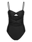 Cutout Twist Swimsuit Badedragt Badetøj Black Gina Tricot