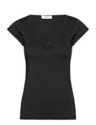 Rwnorria Ss Top Tops T-shirts & Tops Short-sleeved Black Rosemunde