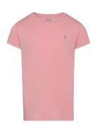 Cotton Jersey Crewneck Tee Tops T-Kortærmet Skjorte Pink Ralph Lauren ...