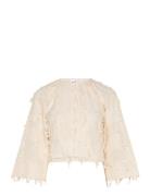 Cilia - Organic Cotton Texture Rd Tops Blouses Long-sleeved Cream Day ...