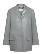 2Nd Harriet - Leather Shine Blazers Single Breasted Blazers Grey 2NDDA...