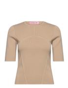 Tina Tops T-shirts & Tops Short-sleeved Beige Custommade